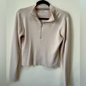 Ribbed zipper sweater